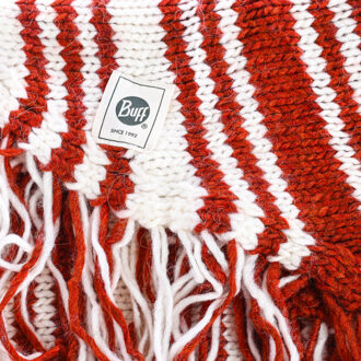 Buff Gebreide kraag met franje afwerking 118800 vrouwen Wit - One Size