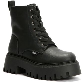 Buffalo Aspen Lace Up Warm Dames Zwarte Laarzen