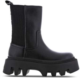 Buffalo Flora Chelsea Sneakers Dames - Zwart - Maat 39 - Leer Black