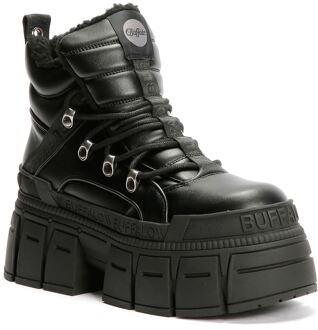 Buffalo Gospher Hike Mid Pad Dames Zwarte Laarzen