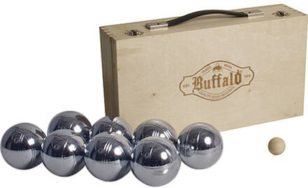 Buffalo Jeu de Boules set metaal (8st.) in houten doos