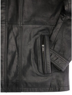 Buffalo leren parka Zwart - 4XL