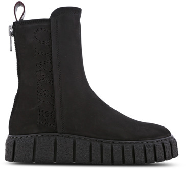 Buffalo Rampa Zip Sneakers Dames - Zwart - Maat 41 - Leer Black