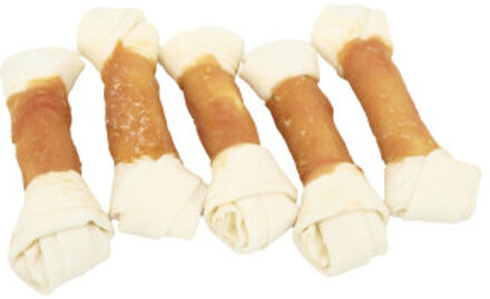 Buffelhuid knoopbeen met kip - 12,5 cm 1 x 5 stuks
