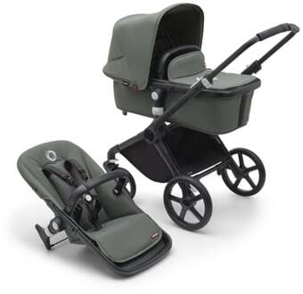 Bugaboo Kinderwagen Fox Cub met reiswieg en zitje Black / Forest Green Groen