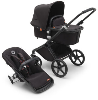 Bugaboo Kinderwagen Fox Cub met reiswieg en zitje Black/Midnight Black Zwart