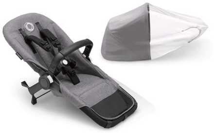 Bugaboo Uitbreidingsset Donkey 5 Duo Compleet Black /Grijs gemêleerd