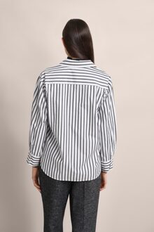 Bugatti Damen Blouse met blinde knoopsluiting Zwart - EU 38 / UK 10