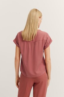 Bugatti Damen Blouseshirt met ronde hals Roest