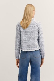 Bugatti Damen BouclÈ jas met knoopsluiting Blauw en Grijs Multi - EU 36 / UK 8