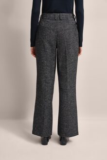 Bugatti Damen Broek met wolstructuur Zwart - EU 36 / UK 8