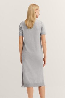 Bugatti Damen Gebreide jurk met korte mouwen & zijsplitten Grijs - XL