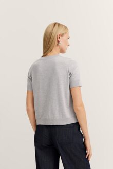 Bugatti Damen Gebreide trui met korte mouwen Grijs - XS