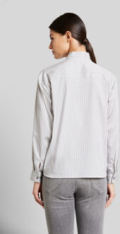 Bugatti Damen Overhemdblouse van elastische katoenmix - maat Lichtgrijs