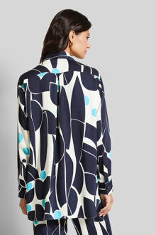 Bugatti Damen Overhemdblouse van vloeiend materiaal Marineblauw