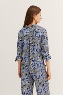 Bugatti Damen Overhemdblouse van vloeiende viscose Marineblauw - EU 46 / UK 18