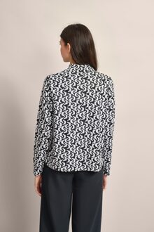 Bugatti Damen Shirt met lange mouwen en grafische patronen - maat Zwart