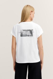 Bugatti Damen T-shirt in biologisch katoen - maat M Wit
