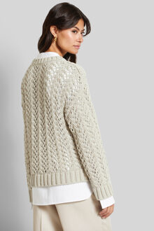 Bugatti Damen Trui met geperforeerd breisel - maat 2XL Beige