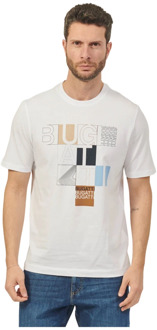 Bugatti Heren T-shirt met Logo Print Bugatti , White , Heren - L,M,4Xl,3Xl