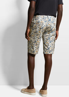 Bugatti Herren Bermuda met grafische all-over print Lichtblauw