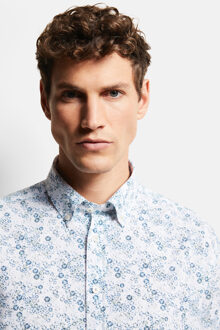 Bugatti Herren Casual overhemd met bloemenprint - maat Mint