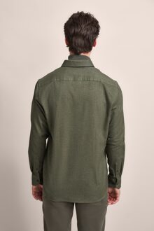 Bugatti Herren Casual overhemd met een comfortabele pasvorm Olijf - XL