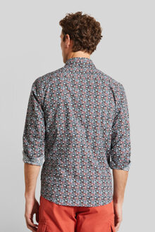 Bugatti Herren Casual overhemd met knoopsluiting Roest - L