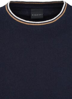 Bugatti Herren Gebreid overhemd korte mouw hoge kwaliteit Marineblauw