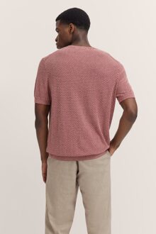 Bugatti Herren Gebreid shirt met honingraatstructuur Bordeaux