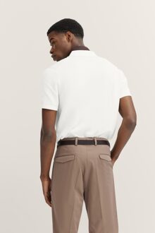 Bugatti Herren Gebreide polo korte mouw in fijn breisel - maat 2XL Ecru