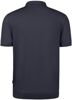 Bugatti Herren Gebreide polo korte mouw met knoopsluiting - maat L Marineblauw