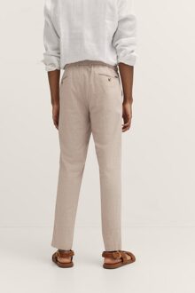 Bugatti Herren Geplooide broek met katoen-linnenmix Beige - 36W/30L