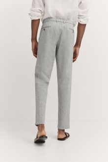 Bugatti Herren Geplooide broek met katoen-linnenmix Donkergrijs - 33W/32L