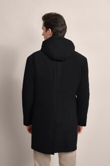 Bugatti Herren Jas met reverskraag en afneembare capuchon - maat EU 46 Zwart