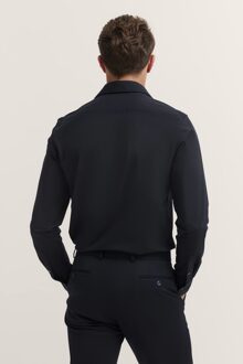 Bugatti Herren Jersey shirt met Kent kraag Marineblauw - L