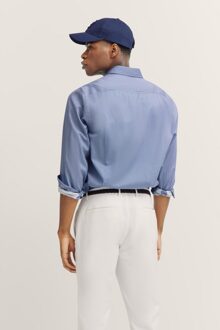 Bugatti Herren Katoenen overhemd met satijnlook Lichtblauw - XL