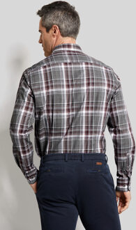 Bugatti Herren Overhemd met ruitjespatroon Violet