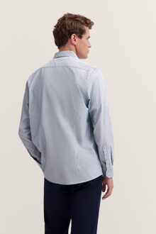 Bugatti Herren Oxford overhemd in een gestreepte look Marineblauw - 3XL