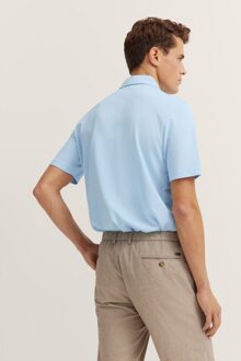 Bugatti Herren Polo katoen/linnenmix Lichtblauw - 2XL