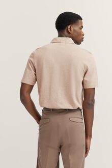 Bugatti Herren Polo katoen/linnenmix - maat L Taupe