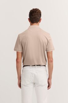 Bugatti Herren Polo met discrete contraststrepen Taupe - 2XL