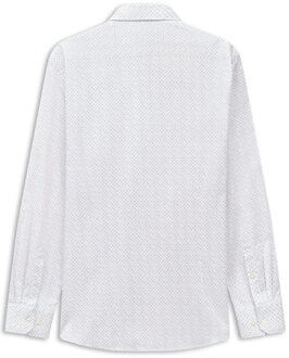 Bugatti Herren Satijnen overhemd met minimale print Groen - 3XL