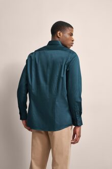 Bugatti Herren Satijnen overhemd met moderne snit Blauw