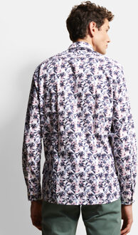 Bugatti Herren Shirt met bladprint - maat Oranje