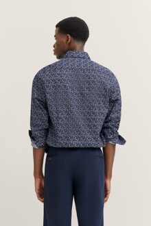 Bugatti Herren Shirt met button-down kraag Marineblauw - 2XL