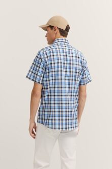 Bugatti Herren Shirt met geruit patroon - maat S Blauw