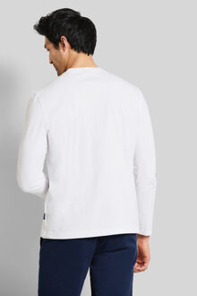 Bugatti Herren Shirt met lange mouwen en bugatti print - maat Wit