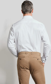 Bugatti Herren Shirt met lange mouwen en button-down kraag Wit - 3XL