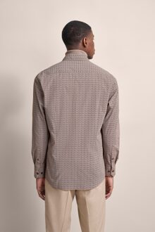 Bugatti Herren Shirt met moderne pasvorm Bruin - 3XL